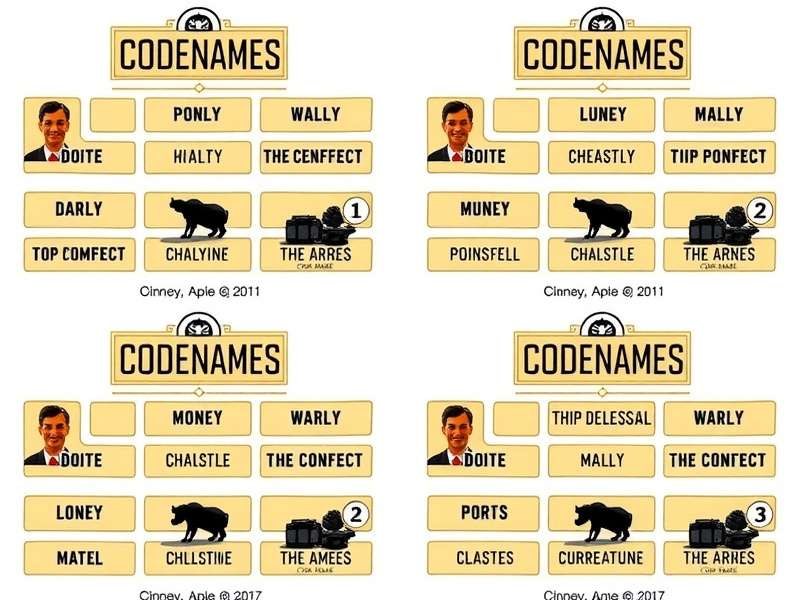 Collage of all Codenames game versions boxes