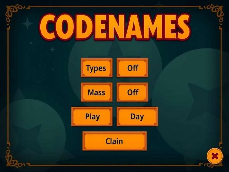 Codenames game board layout with words and colored agent cards
