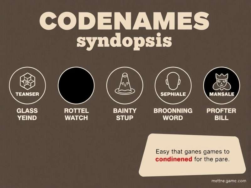 Codenames game board setup with word grid and agent cards