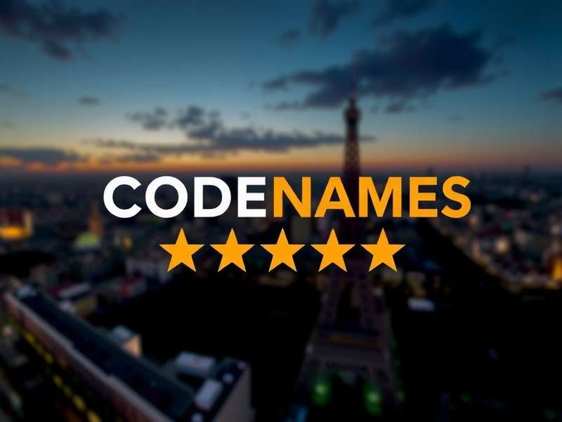 Codenames board game components spread out on a table