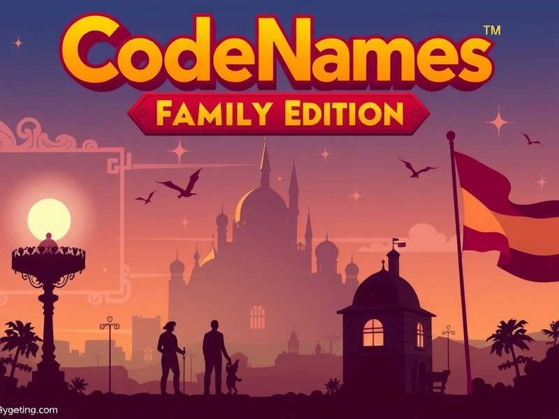 Family playing Codenames Disney Edition around a table