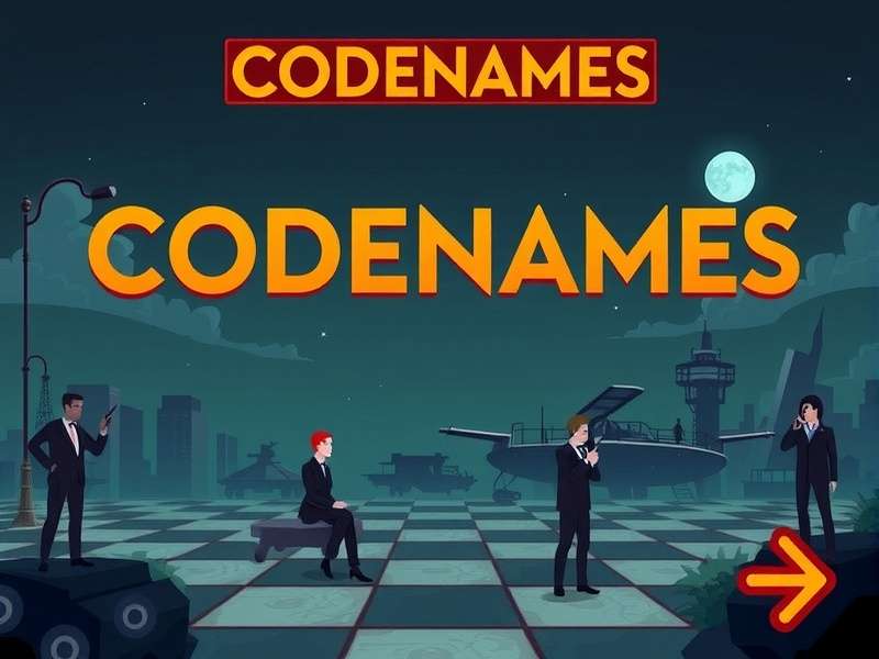 Codenames word grid layout showing red and blue agent cards