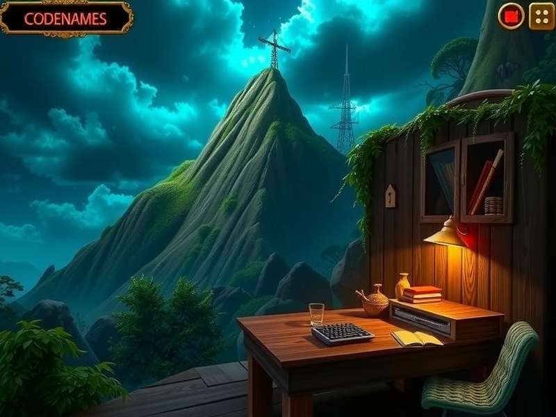 Codenames Pictures game grid showing colorful abstract image cards