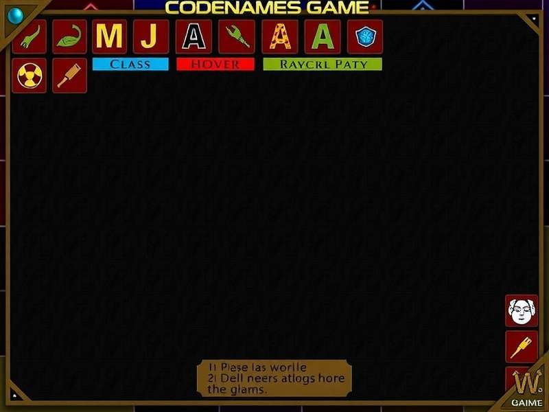 Codenames game board with word cards