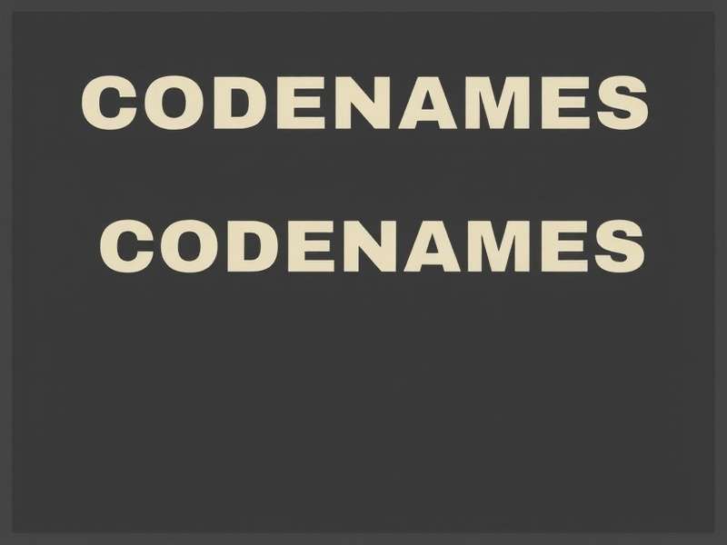 A typical Codenames game setup showing the 5x5 grid of word cards