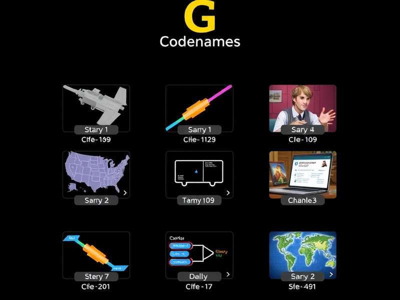 Collection of different Codenames game boxes spread on a table