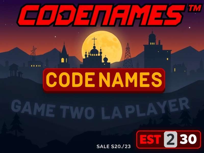 Two players intensely focused on a Codenames Duet game board with word cards