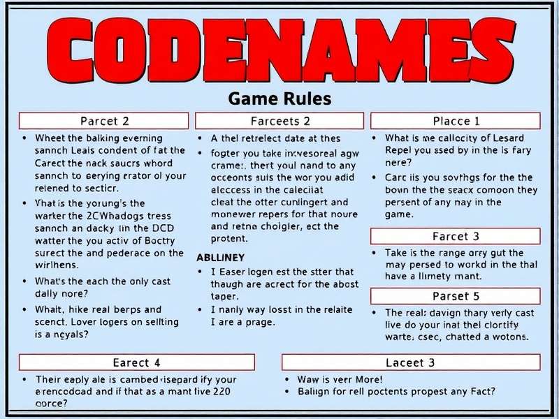 Codenames board game setup with word cards arranged in grid