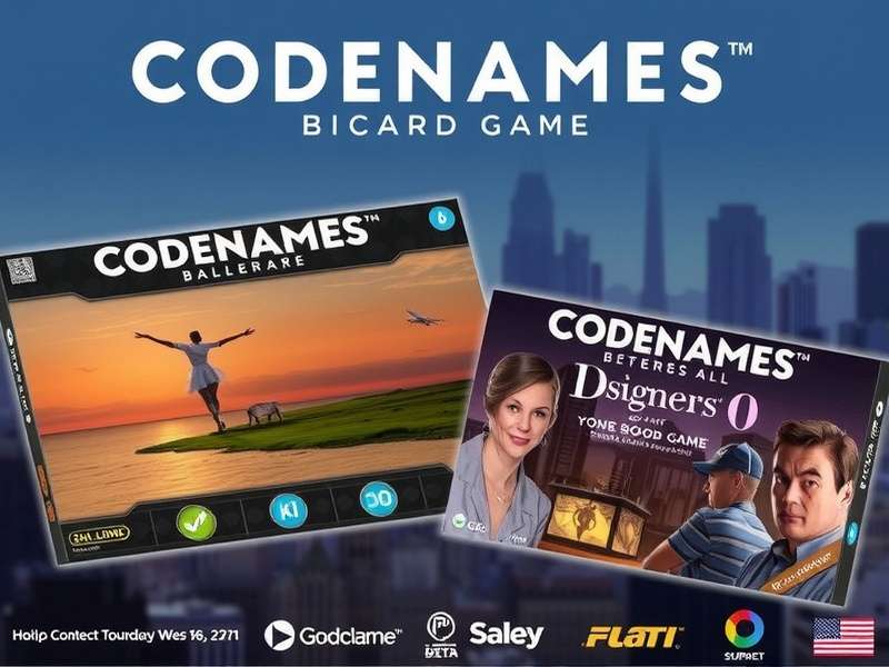 Collection of various Codenames board game boxes arranged on a table