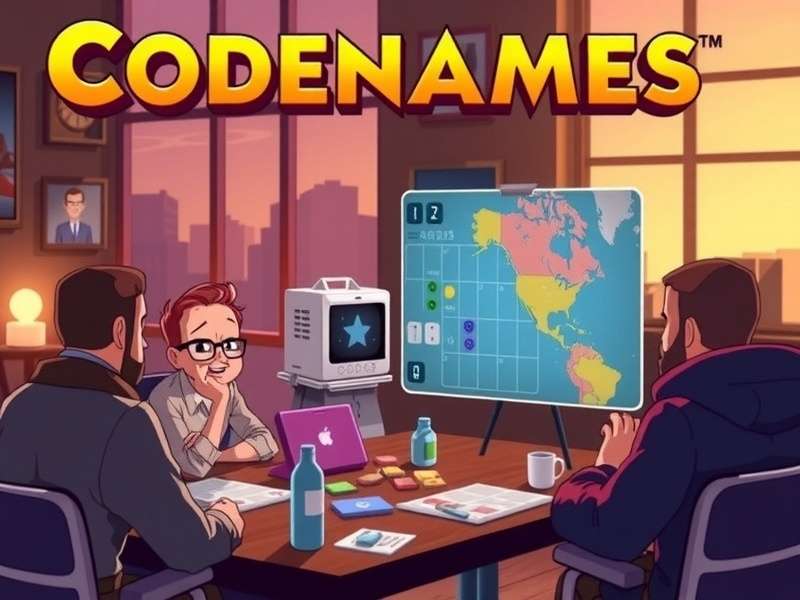 Group of friends playing Codenames board game at local cafe