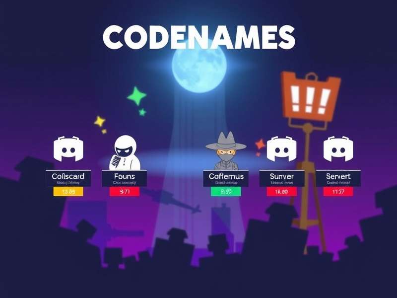 Codenames game cards and Discord interface on a computer screen