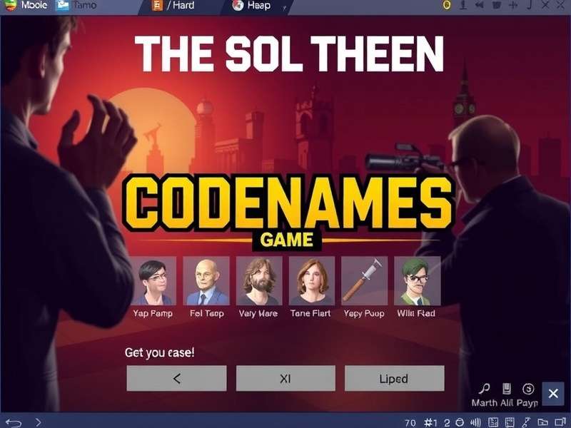 Codenames board game setup with spy cards and key grid showing red and blue teams