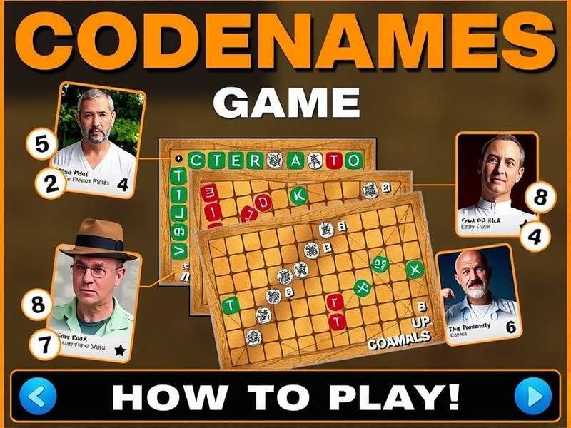 Codenames 5x5 grid setup with color-coded agent positions