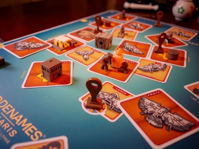 Codenames Board Game setup with red and blue agents on the grid