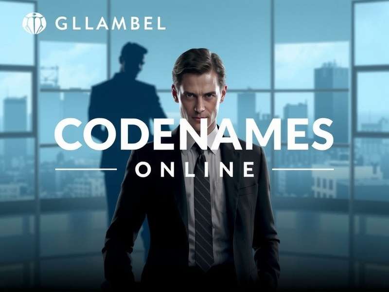 Two teams playing Codenames Online on a laptop and mobile devices, with word cards spread on a wooden table