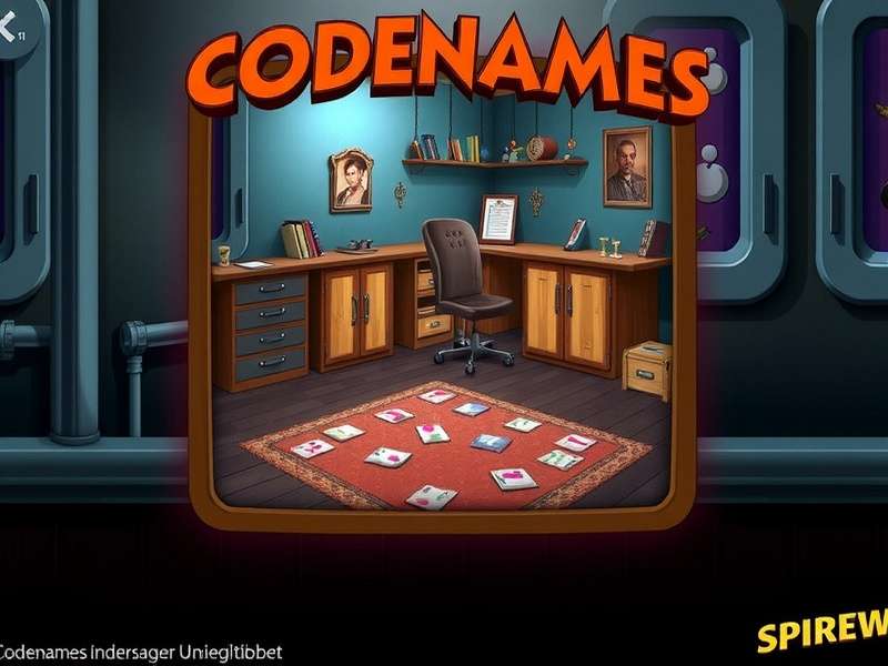 Codenames board game setup with spy agents and clue cards